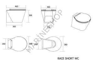 Race 24V  Kısa Taş Karbon Tuvalet