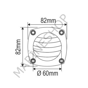 Plastik havalandırma, beyaz 82x82mm