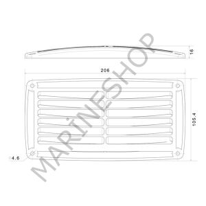 Plastik havalandırma beyaz plastik 206mmx106mm