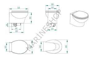 Stilo Plus 24V Beyaz Kısa Taş Taharet Kitli Tuvalet