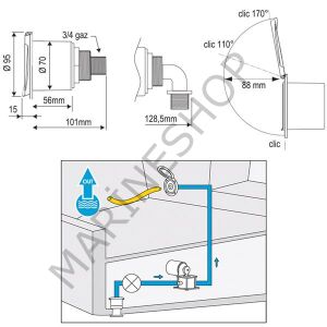 NR GÖMME SU ÇIKIŞI, PLASTİK KAPAKLI, 90°