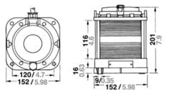 Aqua Signal 55 Serisi Pupa Seyir Feneri 24V Siyah