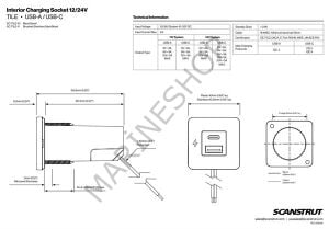 TILE-USB-A/USB-C ŞARJ SOKETİ, SİYAH ÇERÇEVE