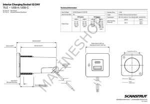 TILE-USB-A/USB-C ŞARJ SOKETİ, PASL. ÇERÇEVE